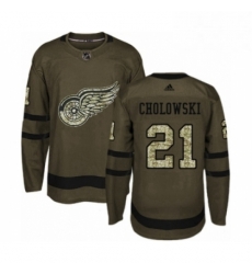 Mens Adidas Detroit Red Wings 21 Dennis Cholowski Authentic Green Salute to Service NHL Jersey Mens Adidas Detroit Red Wings 21 Dennis Cholowski Authentic Green Salute to Service NHL Jersey