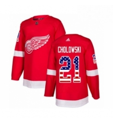 Mens Adidas Detroit Red Wings 21 Dennis Cholowski Authentic Red USA Flag Fashion NHL Jersey Mens Adidas Detroit Red Wings 21 Dennis Cholowski Authentic Red USA Flag Fashion NHL Jersey