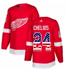 Mens Adidas Detroit Red Wings 24 Chris Chelios Authentic Red USA Flag Fashion NHL Jersey Mens Adidas Detroit Red Wings 24 Chris Chelios Authentic Red USA Flag Fashion NHL Jersey