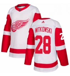 Mens Adidas Detroit Red Wings 28 Luke Witkowski Authentic White Away NHL Jersey Mens Adidas Detroit Red Wings 28 Luke Witkowski Authentic White Away NHL Jersey