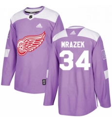 Mens Adidas Detroit Red Wings 34 Petr Mrazek Authentic Purple Fights Cancer Practice NHL Jersey Mens Adidas Detroit Red Wings 34 Petr Mrazek Authentic Purple Fights Cancer Practice NHL Jersey