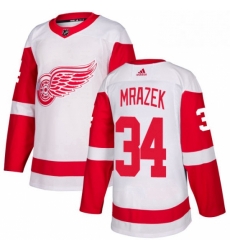 Mens Adidas Detroit Red Wings 34 Petr Mrazek Authentic White Away NHL Jersey Mens Adidas Detroit Red Wings 34 Petr Mrazek Authentic White Away NHL Jersey