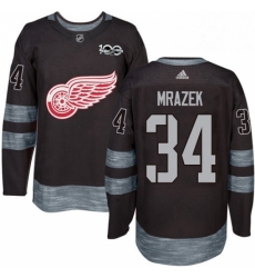 Mens Adidas Detroit Red Wings 34 Petr Mrazek Premier Black 1917 2017 100th Anniversary NHL Jersey Mens Adidas Detroit Red Wings 34 Petr Mrazek Premier Black 1917 2017 100th Anniversary NHL Jersey