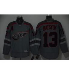 NHL detroit red wings #13 datsyuk Charcoal Cross Check Fashion jerseys NHL detroit red wings #13 datsyuk Charcoal Cross Check Fashion jerseys