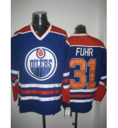 Edmonton Oilers 31 FUHR blue Jerseys Edmonton Oilers 31 FUHR blue Jerseys