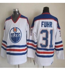 Edmonton Oilers #31 Grant Fuhr White CCM Throwback Stitched NHL Jersey Edmonton Oilers #31 Grant Fuhr White CCM Throwback Stitched NHL Jersey