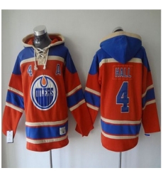 Edmonton Oilers #4 Taylor Hall Orange Sawyer Hooded Sweatshirt Stitched NHL Jersey Edmonton Oilers #4 Taylor Hall Orange Sawyer Hooded Sweatshirt Stitched NHL Jersey