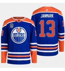Men Edmonton Oilers 13 Mattias Janmark Royal 2024 Stanley Cup Final Patch Stitched Jersey Men Edmonton Oilers 13 Mattias Janmark Royal 2024 Stanley Cup Final Patch Stitched Jersey