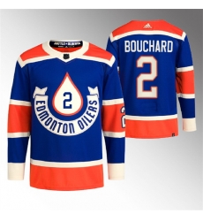 Men Edmonton Oilers 2 Evan Bouchard 2023 Royal Heritage Classic Primegreen Stitched Jersey Men Edmonton Oilers 2 Evan Bouchard 2023 Royal Heritage Classic Primegreen Stitched Jersey