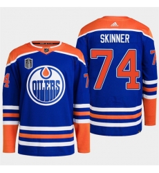 Men Edmonton Oilers 74 Stuart Skinner Royal 2024 Stanley Cup Final Patch Stitched Jersey Men Edmonton Oilers 74 Stuart Skinner Royal 2024 Stanley Cup Final Patch Stitched Jersey
