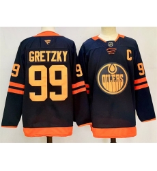 Men Edmonton Oilers 99 Wayne Gretzky Navy 2024 25 C Patch Stitched Jersey Men Edmonton Oilers 99 Wayne Gretzky Navy 2024 25 C Patch Stitched Jersey