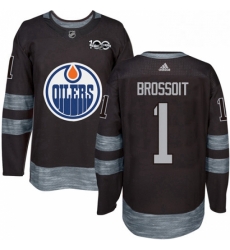 Mens Adidas Edmonton Oilers 1 Laurent Brossoit Authentic Black 1917 2017 100th Anniversary NHL Jersey Mens Adidas Edmonton Oilers 1 Laurent Brossoit Authentic Black 1917 2017 100th Anniversary NHL Jersey