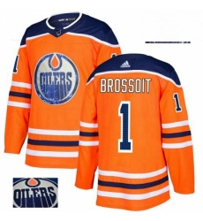 Mens Adidas Edmonton Oilers 1 Laurent Brossoit Authentic Orange Fashion Gold NHL Jersey Mens Adidas Edmonton Oilers 1 Laurent Brossoit Authentic Orange Fashion Gold NHL Jersey