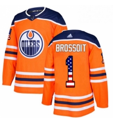 Mens Adidas Edmonton Oilers 1 Laurent Brossoit Authentic Orange USA Flag Fashion NHL Jersey Mens Adidas Edmonton Oilers 1 Laurent Brossoit Authentic Orange USA Flag Fashion NHL Jersey