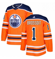 Mens Adidas Edmonton Oilers 1 Laurent Brossoit Premier Orange Home NHL Jersey Mens Adidas Edmonton Oilers 1 Laurent Brossoit Premier Orange Home NHL Jersey