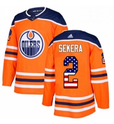 Mens Adidas Edmonton Oilers 2 Andrej Sekera Authentic Orange USA Flag Fashion NHL Jersey Mens Adidas Edmonton Oilers 2 Andrej Sekera Authentic Orange USA Flag Fashion NHL Jersey