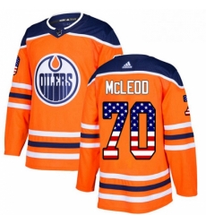 Mens Adidas Edmonton Oilers 70 Ryan McLeod Authentic Orange USA Flag Fashion NHL Jersey Mens Adidas Edmonton Oilers 70 Ryan McLeod Authentic Orange USA Flag Fashion NHL Jersey