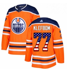 Mens Adidas Edmonton Oilers 77 Oscar Klefbom Authentic Orange USA Flag Fashion NHL Jersey Mens Adidas Edmonton Oilers 77 Oscar Klefbom Authentic Orange USA Flag Fashion NHL Jersey