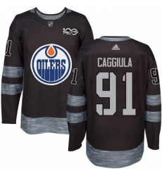 Mens Adidas Edmonton Oilers 91 Drake Caggiula Authentic Black 1917 2017 100th Anniversary NHL Jersey Mens Adidas Edmonton Oilers 91 Drake Caggiula Authentic Black 1917 2017 100th Anniversary NHL Jersey