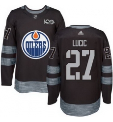 Oilers #27 Milan Lucic Black 1917 2017 100th Anniversary Stitched NHL Jersey Oilers #27 Milan Lucic Black 1917 2017 100th Anniversary Stitched NHL Jersey