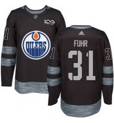 Oilers #31 Grant Fuhr Black 1917 2017 100th Anniversary Stitched NHL Jersey Oilers #31 Grant Fuhr Black 1917 2017 100th Anniversary Stitched NHL Jersey