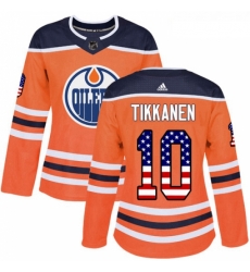 Womens Adidas Edmonton Oilers 10 Esa Tikkanen Authentic Orange USA Flag Fashion NHL Jersey Womens Adidas Edmonton Oilers 10 Esa Tikkanen Authentic Orange USA Flag Fashion NHL Jersey