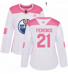 Womens Adidas Edmonton Oilers 21 Andrew Ference Authentic WhitePink Fashion NHL Jersey Womens Adidas Edmonton Oilers 21 Andrew Ference Authentic WhitePink Fashion NHL Jersey