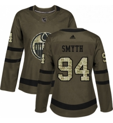 Womens Adidas Edmonton Oilers 94 Ryan Smyth Authentic Green Salute to Service NHL Jersey Womens Adidas Edmonton Oilers 94 Ryan Smyth Authentic Green Salute to Service NHL Jersey