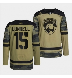 Men Florida Panthers 15 Anton Lundell 2022 Camo Military Appreciation Night Stitched jersey Men Florida Panthers 15 Anton Lundell 2022 Camo Military Appreciation Night Stitched jersey