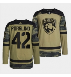 Men Florida Panthers 42 Gustav Forsling 2022 Camo Military Appreciation Night Stitched jersey Men Florida Panthers 42 Gustav Forsling 2022 Camo Military Appreciation Night Stitched jersey