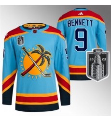 Men Florida Panthers 9 Sam Bennett Blue 2023 Stanley Cup Final Reverse Retro Stitched Jersey Men Florida Panthers 9 Sam Bennett Blue 2023 Stanley Cup Final Reverse Retro Stitched Jersey