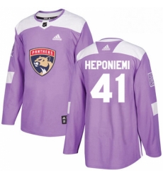 Mens Adidas Florida Panthers 41 Aleksi Heponiemi Authentic Purple Fights Cancer Practice NHL Jersey Mens Adidas Florida Panthers 41 Aleksi Heponiemi Authentic Purple Fights Cancer Practice NHL Jersey