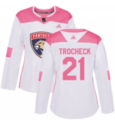 Womens Adidas Florida Panthers 21 Vincent Trocheck Authentic WhitePink Fashion NHL Jersey Womens Adidas Florida Panthers 21 Vincent Trocheck Authentic WhitePink Fashion NHL Jersey