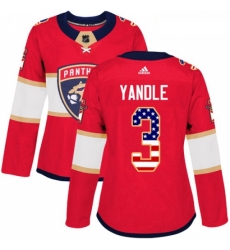 Womens Adidas Florida Panthers 3 Keith Yandle Authentic Red USA Flag Fashion NHL Jersey Womens Adidas Florida Panthers 3 Keith Yandle Authentic Red USA Flag Fashion NHL Jersey
