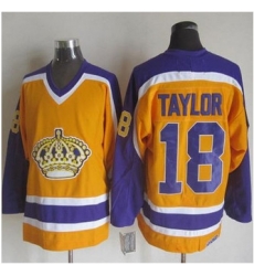 Los Angeles Kings #18 Dave Taylor Yellow Purple CCM Throwback Stitched NHL Jersey Los Angeles Kings #18 Dave Taylor Yellow Purple CCM Throwback Stitched NHL Jersey
