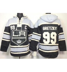 Los Angeles Kings 99 Wayne Gretzky Black Lace-Up NHL Jersey Hoodies Los Angeles Kings 99 Wayne Gretzky Black Lace-Up NHL Jersey Hoodies