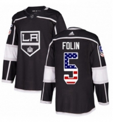 Mens Adidas Los Angeles Kings 5 Christian Folin Authentic Black USA Flag Fashion NHL Jersey Mens Adidas Los Angeles Kings 5 Christian Folin Authentic Black USA Flag Fashion NHL Jersey