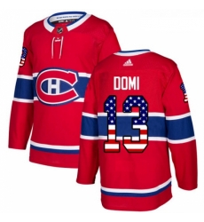 Youth Adidas Montreal Canadiens 13 Max Domi Authentic Red USA Flag Fashion NHL Jersey Youth Adidas Montreal Canadiens 13 Max Domi Authentic Red USA Flag Fashion NHL Jersey