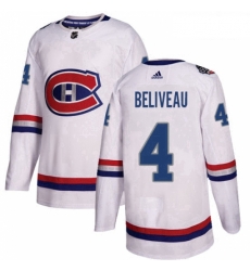 Youth Adidas Montreal Canadiens 4 Jean Beliveau Authentic White 2017 100 Classic NHL Jersey Youth Adidas Montreal Canadiens 4 Jean Beliveau Authentic White 2017 100 Classic NHL Jersey