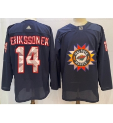 Men Minnesota Wild 14 Joel Eriksson Ek Navy 2022 Adidas jersey Men Minnesota Wild 14 Joel Eriksson Ek Navy 2022 Adidas jersey