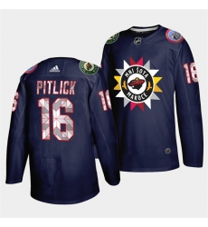 Men Minnesota Wild 16 Rem Pitlick 2021 22 Navy Native American Heritage Day Stitched Jersey Men Minnesota Wild 16 Rem Pitlick 2021 22 Navy Native American Heritage Day Stitched Jersey