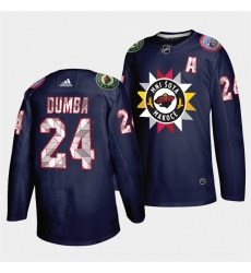 Men Minnesota Wild 24 Matt Dumba 2021 22 Navy Native American Heritage Day Stitched Jersey Men Minnesota Wild 24 Matt Dumba 2021 22 Navy Native American Heritage Day Stitched Jersey