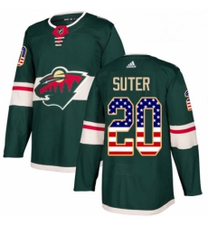 Mens Adidas Minnesota Wild 20 Ryan Suter Authentic Green USA Flag Fashion NHL Jersey Mens Adidas Minnesota Wild 20 Ryan Suter Authentic Green USA Flag Fashion NHL Jersey