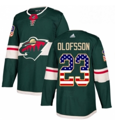 Mens Adidas Minnesota Wild 23 Gustav Olofsson Authentic Green USA Flag Fashion NHL Jersey Mens Adidas Minnesota Wild 23 Gustav Olofsson Authentic Green USA Flag Fashion NHL Jersey