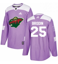 Mens Adidas Minnesota Wild 25 Jonas Brodin Authentic Purple Fights Cancer Practice NHL Jersey Mens Adidas Minnesota Wild 25 Jonas Brodin Authentic Purple Fights Cancer Practice NHL Jersey