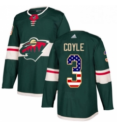Mens Adidas Minnesota Wild 3 Charlie Coyle Authentic Green USA Flag Fashion NHL Jersey Mens Adidas Minnesota Wild 3 Charlie Coyle Authentic Green USA Flag Fashion NHL Jersey