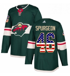 Mens Adidas Minnesota Wild 46 Jared Spurgeon Authentic Green USA Flag Fashion NHL Jersey Mens Adidas Minnesota Wild 46 Jared Spurgeon Authentic Green USA Flag Fashion NHL Jersey