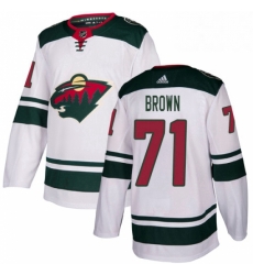 Mens Adidas Minnesota Wild 71 J T Brown Authentic White Away NHL Jerse Mens Adidas Minnesota Wild 71 J T Brown Authentic White Away NHL Jerse