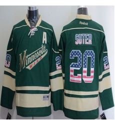 Minnesota Wild #20 Ryan Suter Green USA Flag Fashion Stitched NHL Jersey Minnesota Wild #20 Ryan Suter Green USA Flag Fashion Stitched NHL Jersey