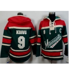 Minnesota Wild #9 Mikko Koivu Green Red Sawyer Hooded Sweatshirt Stitched NHL Jersey Minnesota Wild #9 Mikko Koivu Green Red Sawyer Hooded Sweatshirt Stitched NHL Jersey
